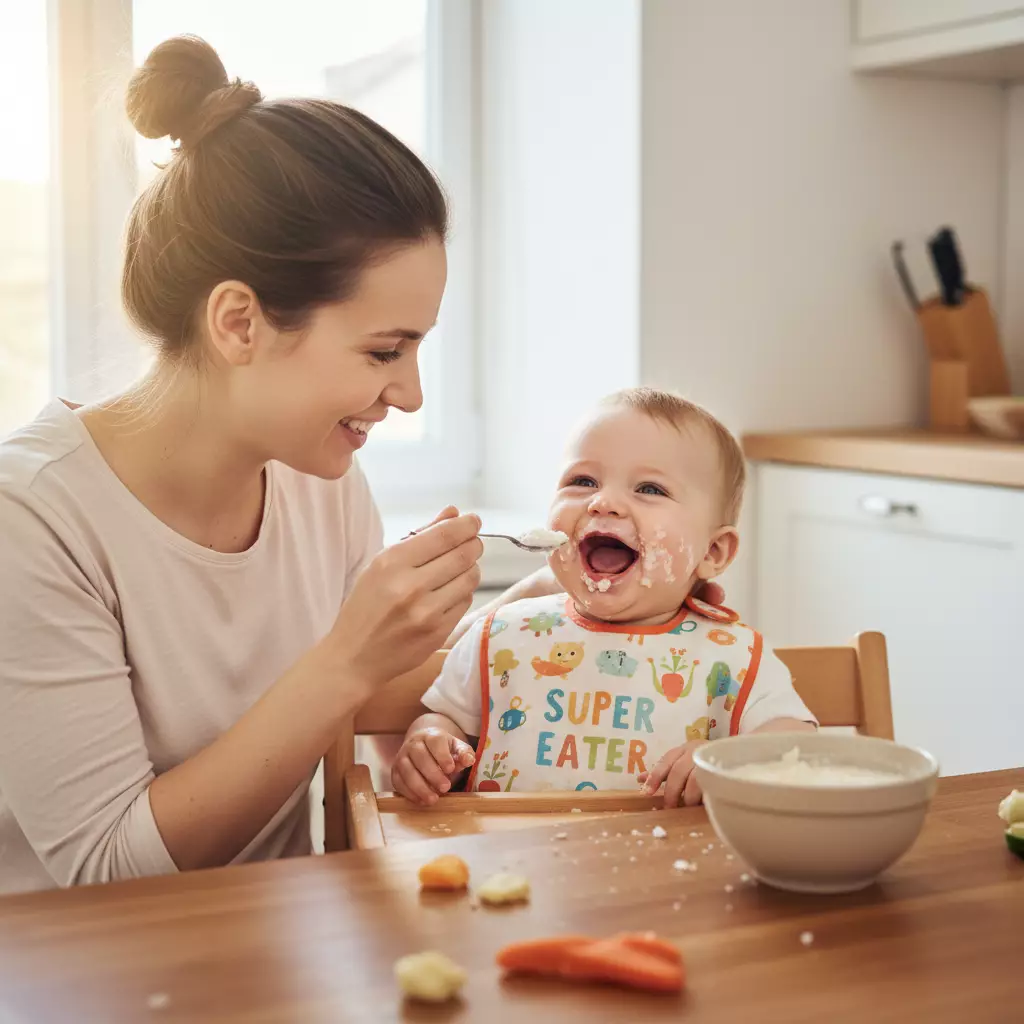 Niềm vui của b&eacute; khi kh&aacute;m ph&aacute; hương vị mới trong giai đoạn ăn dặm