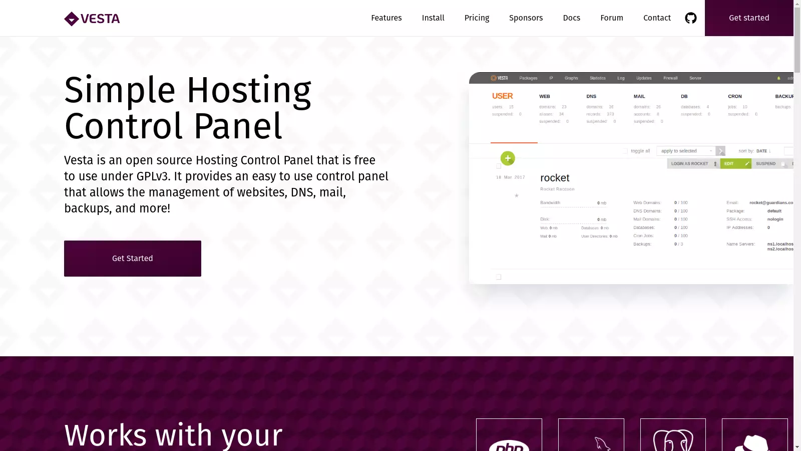 Bảng điều khiển quản lý hosting miễn phí